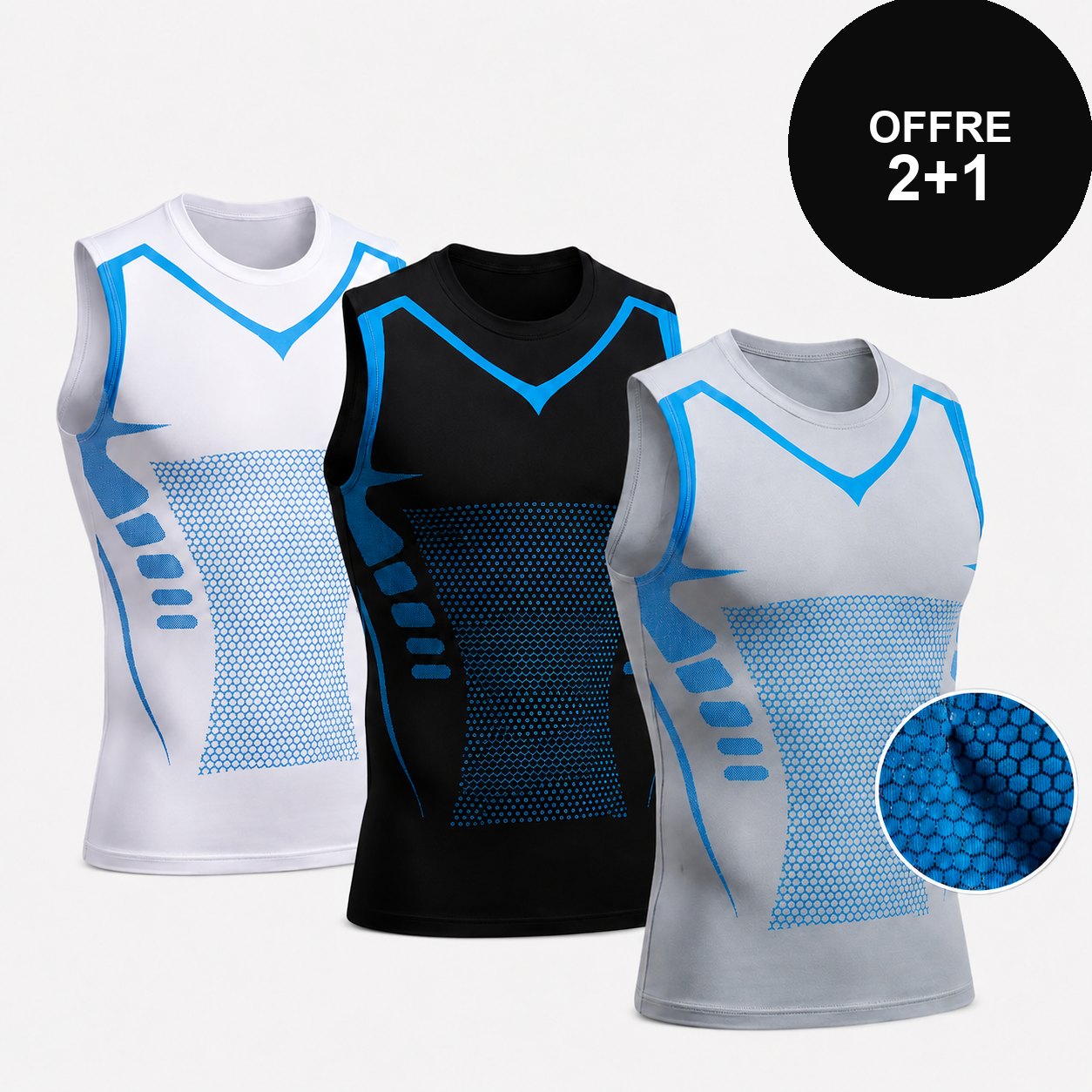 Bravorn FormVest™ — noir, blanc et gris. Offre 2+1